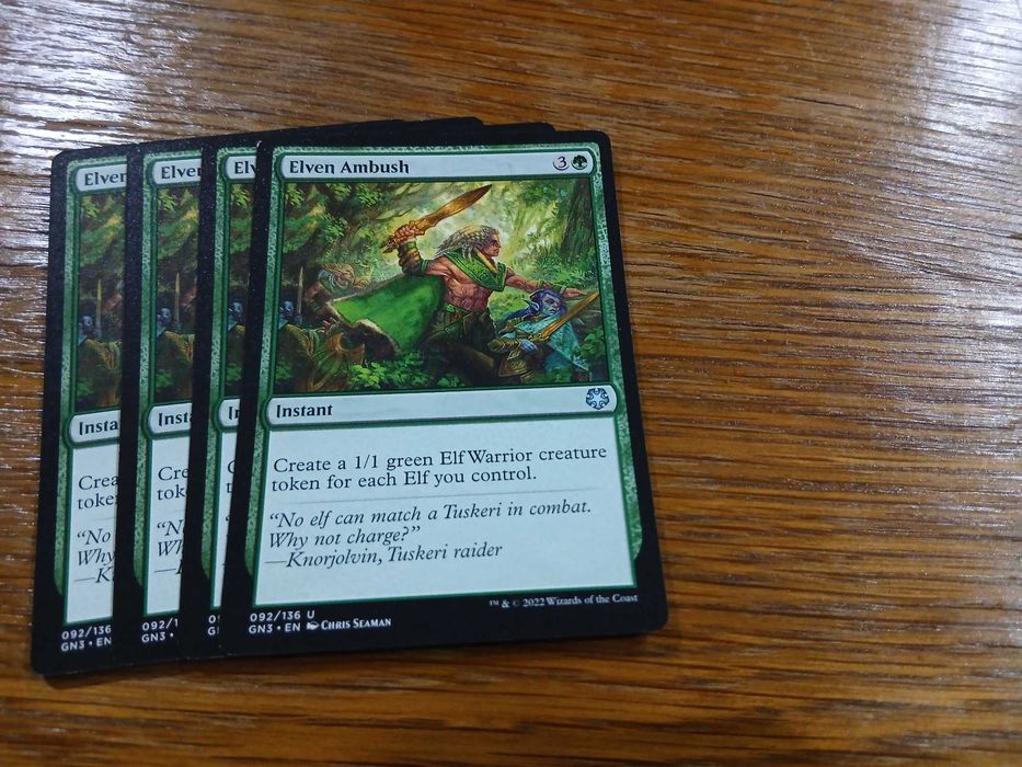 set 4 carti joc Elven Ambush (GN3) pt Magic The Gathering