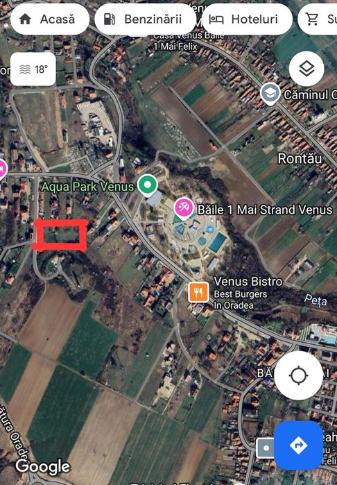 Teren intravilan 1036 mp sau  837 mp in Băile 1 Mai