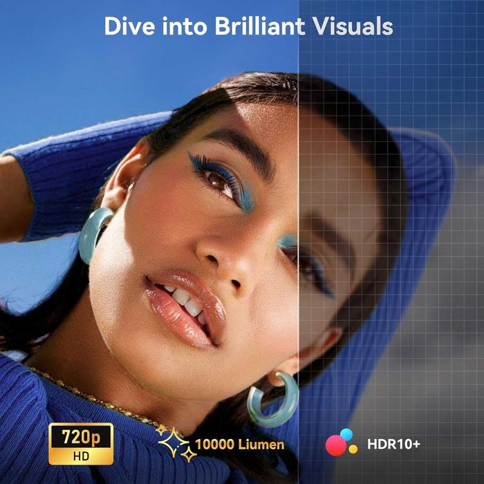 Мини проектор, Android TV 11.0, Преносим с Wifi и Bluetooth 5.2, 1080Р