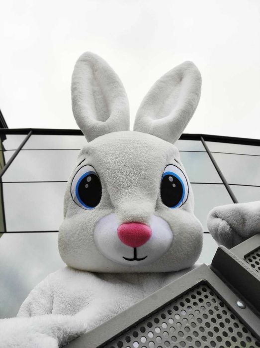 Costum Mascotă Iepure Alb de Paște – Profesional pentru Evenimente