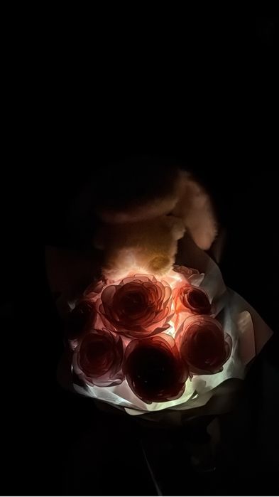 Vand buchet de flori din matase, cu lumini