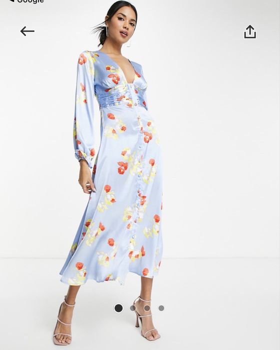 Дълга рокля от сатен на Asos design