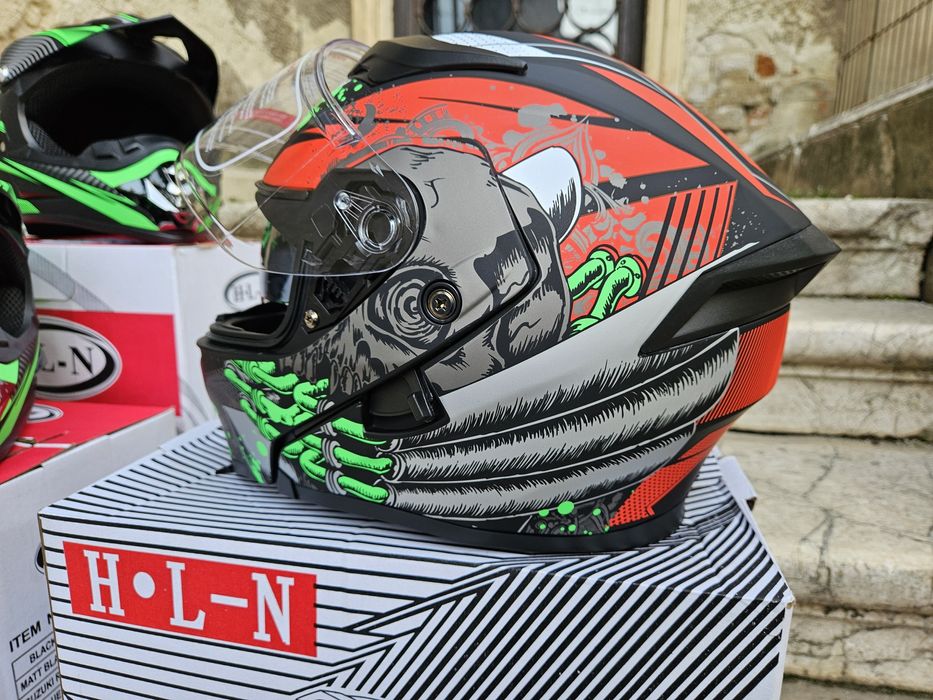 Casca moto atv motocros scuter full face ochelari bluetooth xl