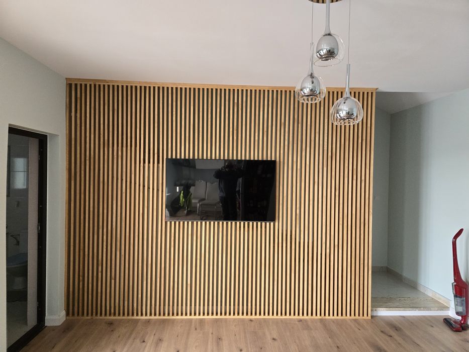 Riflaje lemn stratificat, banda led încorporată,privacy wall Calafat ...