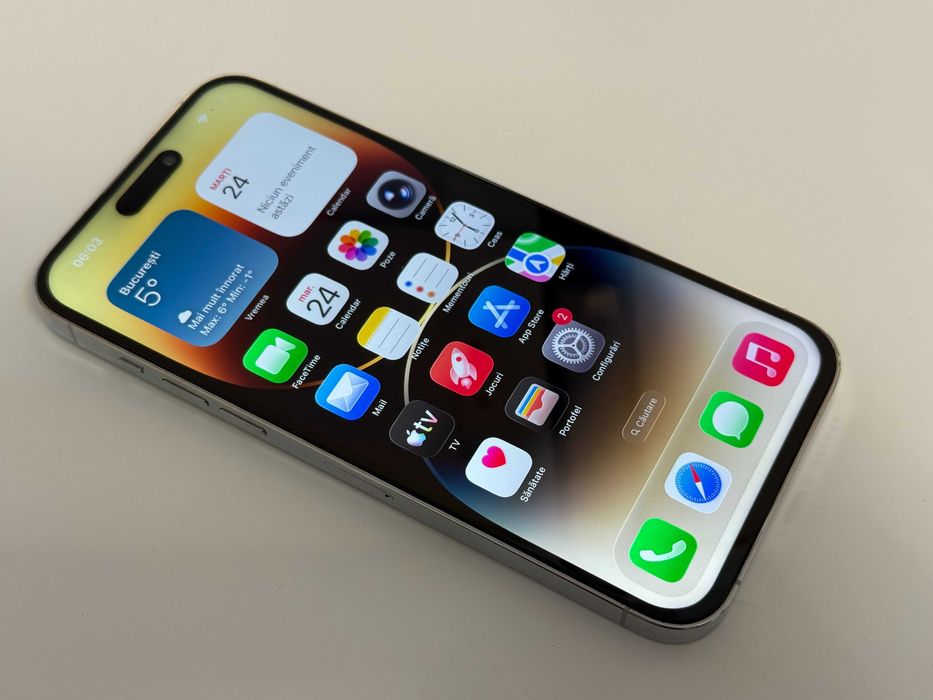 iPhone 14 Pro Max, Silver, 128Gb, Liber de retea.