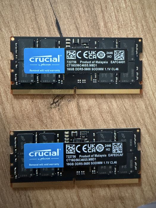 Ram Crucial DDR5 16Gb 5600mhz Sodimm