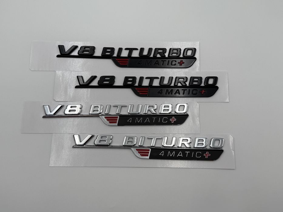 Set Embleme Mercedes V8 Biturbo 4Matic+ negru nou