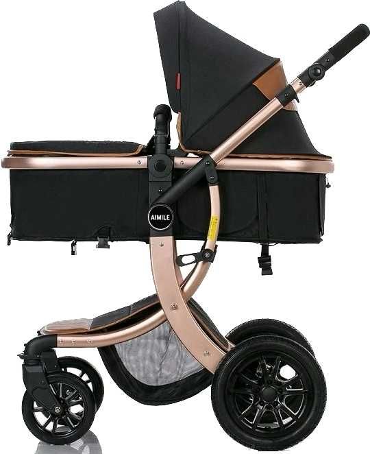 Carucior de copii 2 in 1 Visoli Black, 107x50x63cm