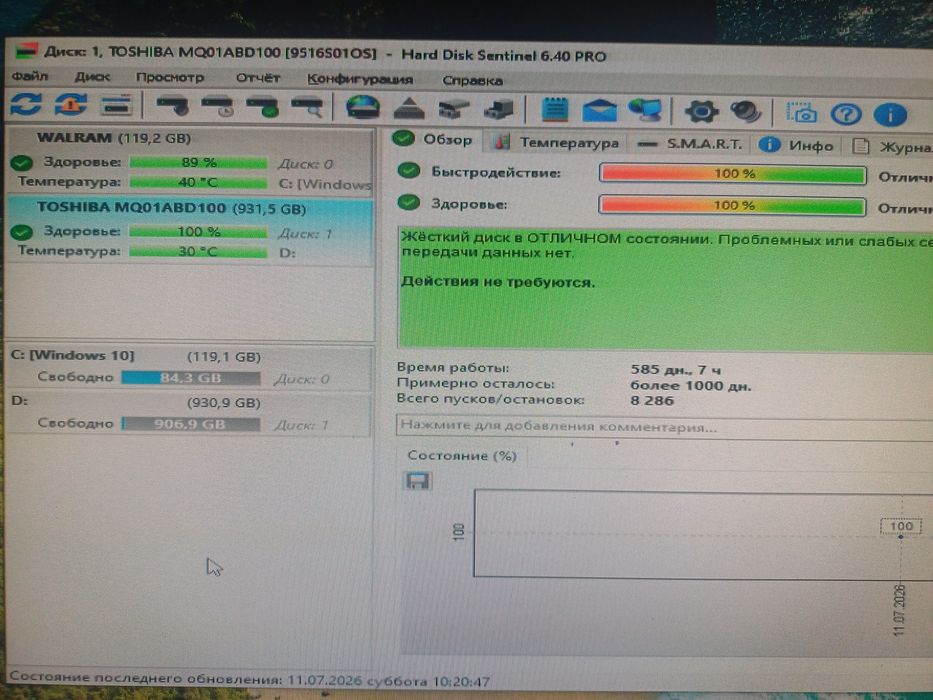 Продам HDD Toshiba 1 Tb. Для ноутбука 2.5