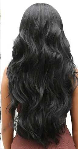 Par lungă ondulată, păr sintetic  ,pentru femei culoare negru 70 cm