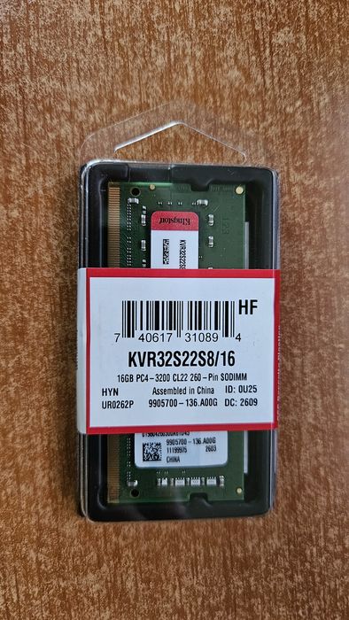 Memorie Ram Laptop Kingston 16Gb DDR4 3200Mhz SoDimm