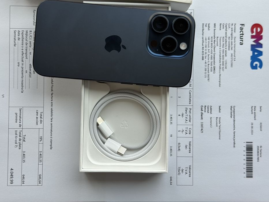 iPhone 15 Pro 128GB la cutie garantie