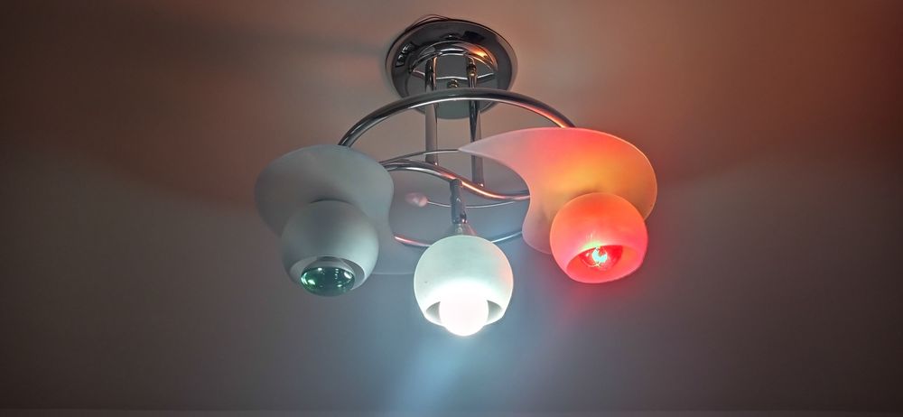 Candelabru albastru cu 3 becuri