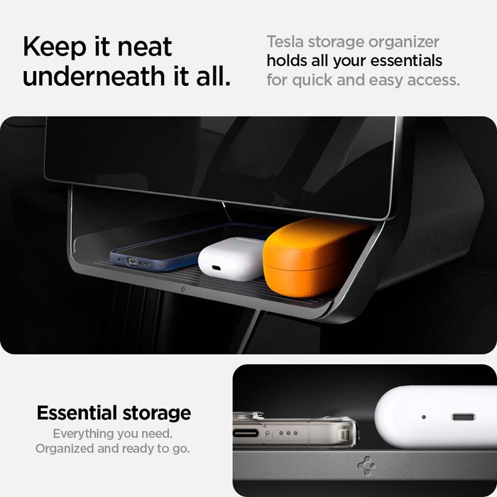 Spigen Органайзер за съхранение под екрана на Tesla Y/3