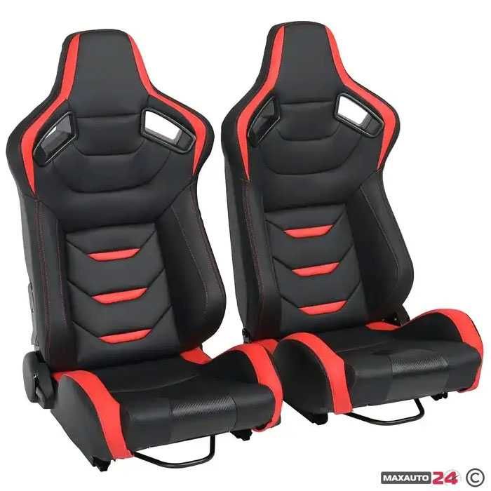 Спортни седалки за МПС 1054B черно/червено за автомобил кола предни седалки тунинг
