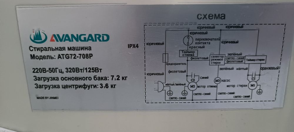 Полуавтомат стиральная машина AVANGARD