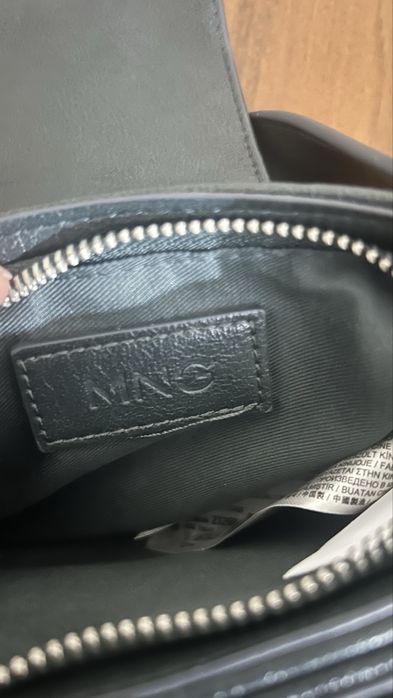 Сумка Mango, темно зеленого цвета, эко кожа