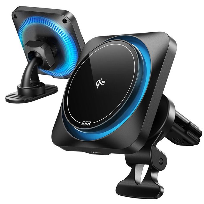 Магнитна стойка за кола ESR HaloLock с охлаждане и безжично зареждане