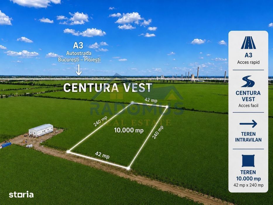 Teren Intravilan 10.000 Mp – Ploiești Vest - Cartier Mitică Apostol