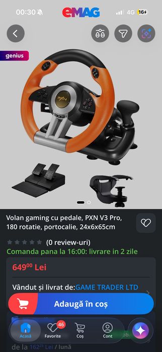 Vand volan gaming PXN V3 Pro