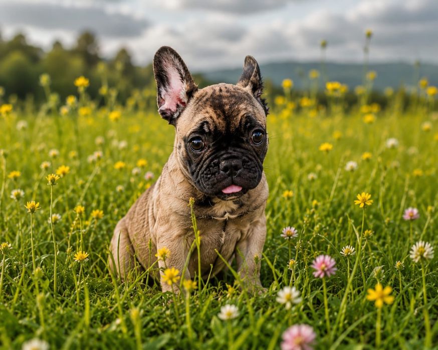 Fetita pui de Bulldog Francez