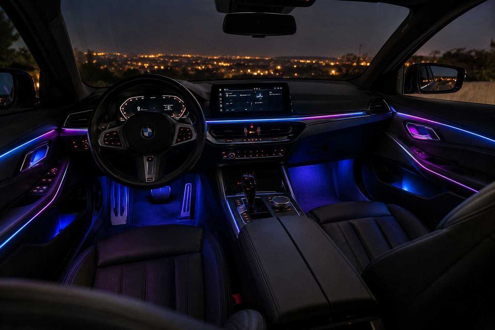 Kit 23 în 1 lumini ambientale auto Symphony RGB Wireless, benzi acrilice LED, iluminare bord, uși, mânere și picioare, control prin aplicație