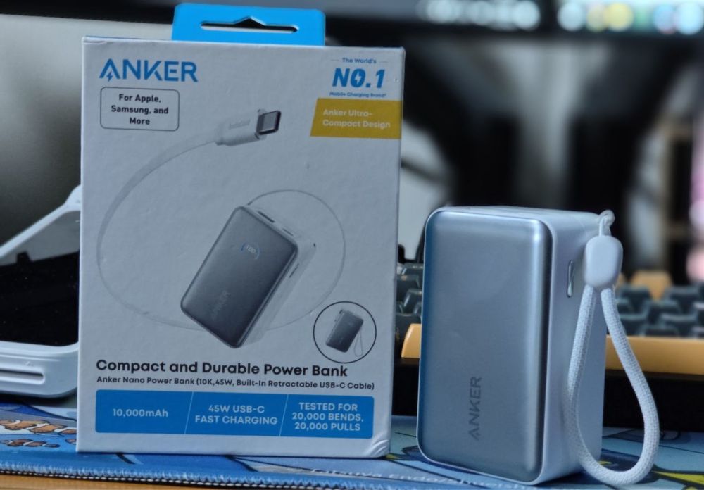 Anker Nano Power Bank 10,000mAh 45W встроенным кабелем
