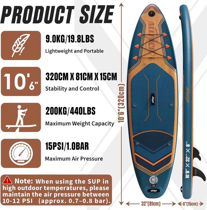 Placa gonflabila Stand Up Paddle 320x80x15 cm, cu accesorii complete