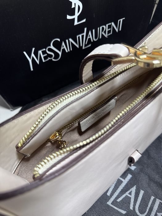 Geantă/Poșetă YSL Yves Saint Laurent Le 5 a 7 Crem 25x15x7cm
