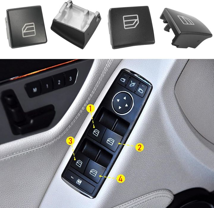Set 4 butoane buton geam geamuri Mercedes A/B/C/E/M/GLK/ Class