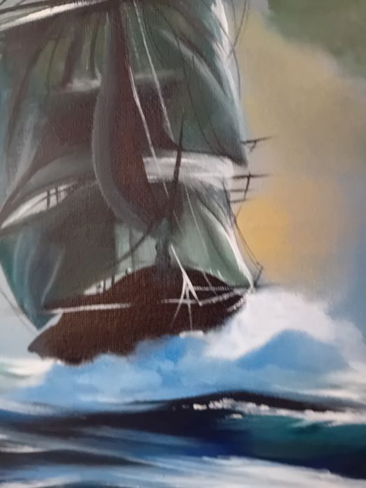 Картина "Яхты" 32х32 акварель