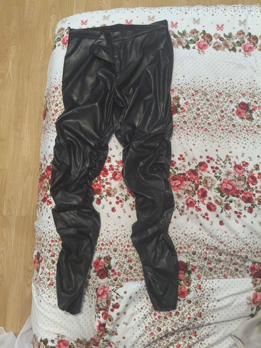 Leather Stacked Jeans