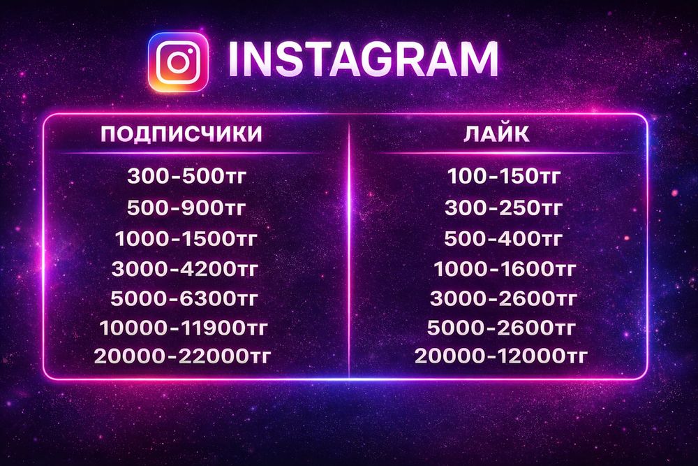 Продвижение Instagram Tiktok Telegram Youtube подписчики лайки