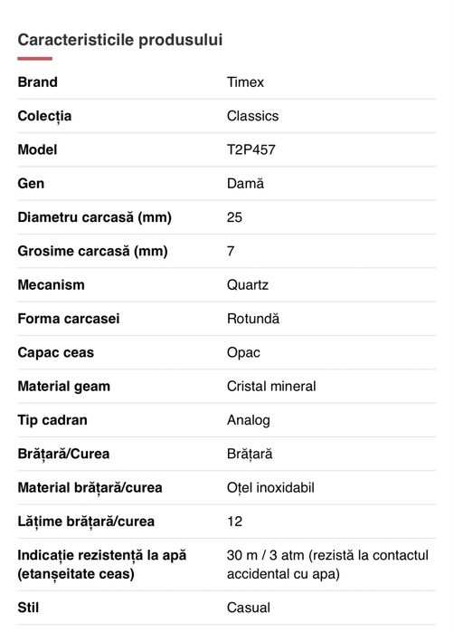 Vand ceas Timex Nou Dama