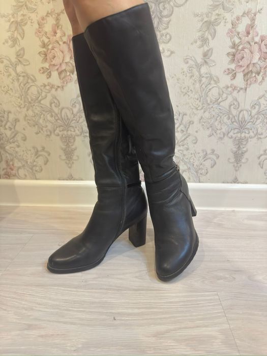 Сапоги кожаные осенние