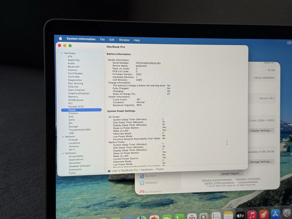 Като Нов 13.3'Macbook Pro M1/16GB Ram/512GB SSD/Space Gray