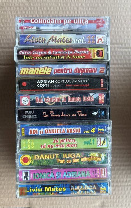 Lot 48 casete cu manele si muzica romaneasca de petrecere
