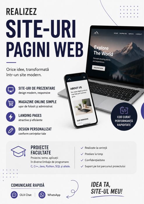 Realizez site web,proiecte facultate