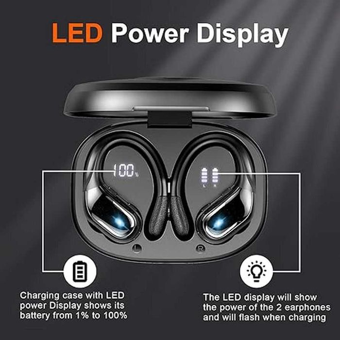 Casti Wireless Bluetooth 5.3 Ltinist Baterie 75h model BX27 Sigilate Noi, prindere dupa ureche