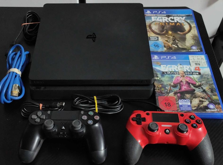 PlayStation 4 slim,2 manete, 23 de jocuri,Roblox,Fortnite,Far Cry 4