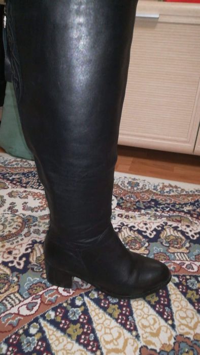 Сапоги жен.кожаные
