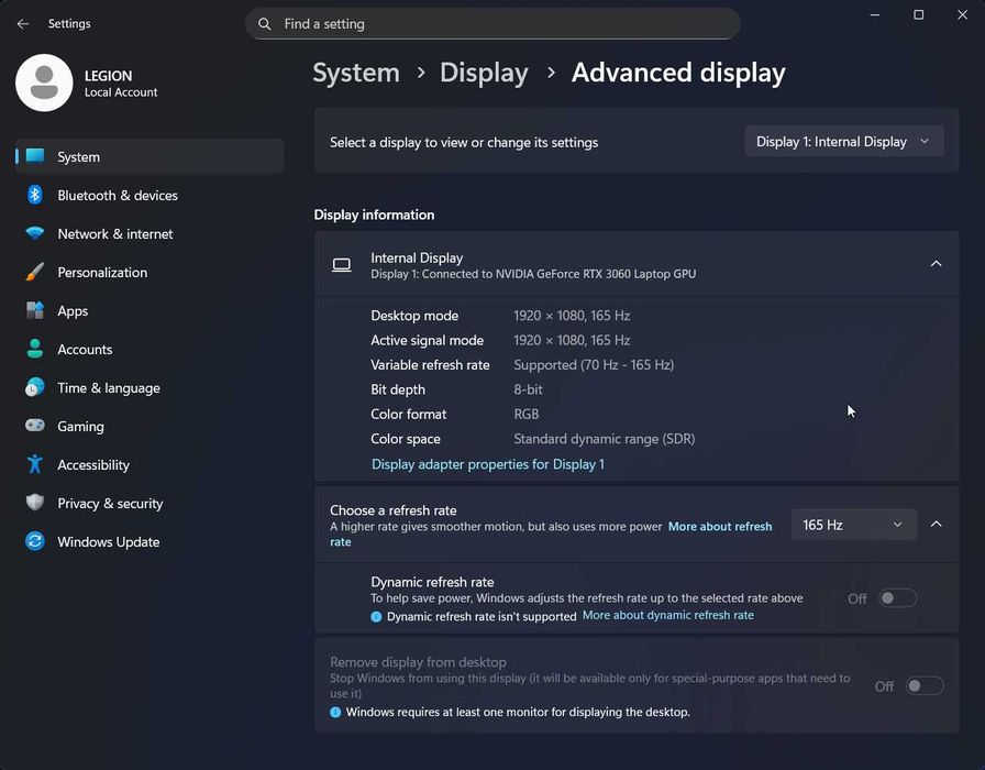 Laptop Gaming Lenovo LEGION 5 15ACH6 3060 5600h 16GB RAM