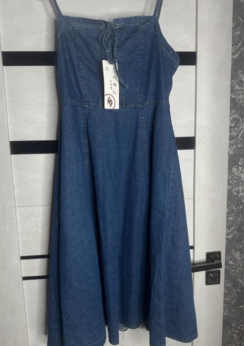 джинсовый сарафан, размер 52