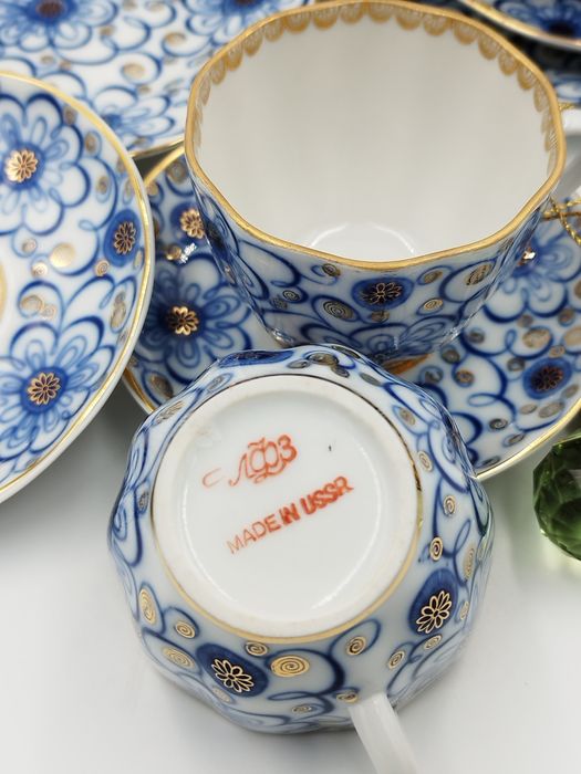 LFZ Ломоносов,руски порцеланов сет за кафе / ЛФЗ