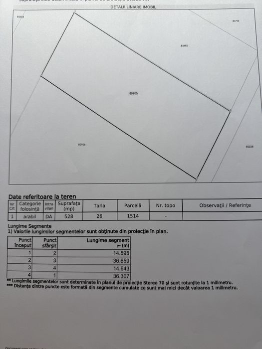 Teren intravilan 528 m,str Aleea Magurei,Stefanesti