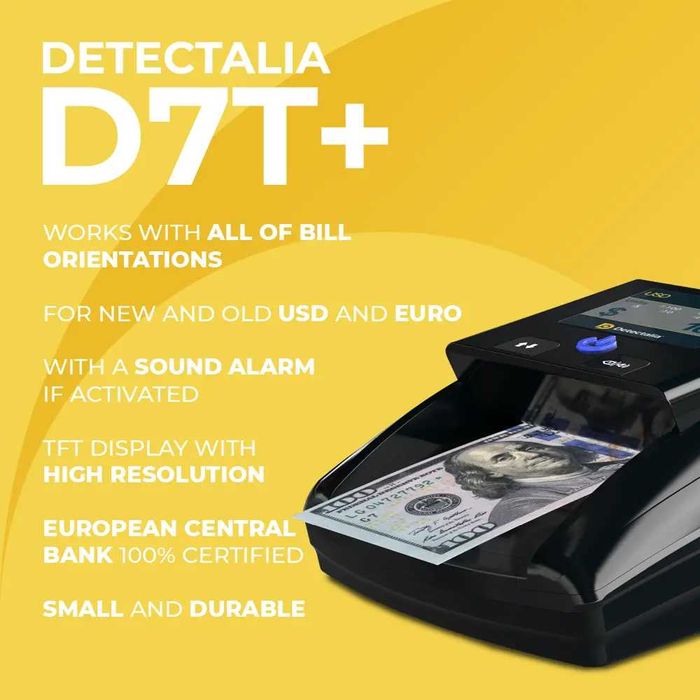 Детектор за фалшиви банкноти DETECTALIA D7T+