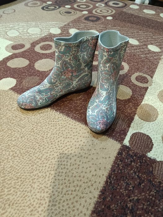 Резиновые полусапожки.