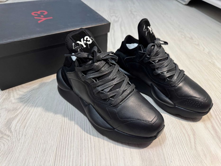Adidasi Y-3, Kaiwa - Black Premium din Piele NOI Yohji Y3
