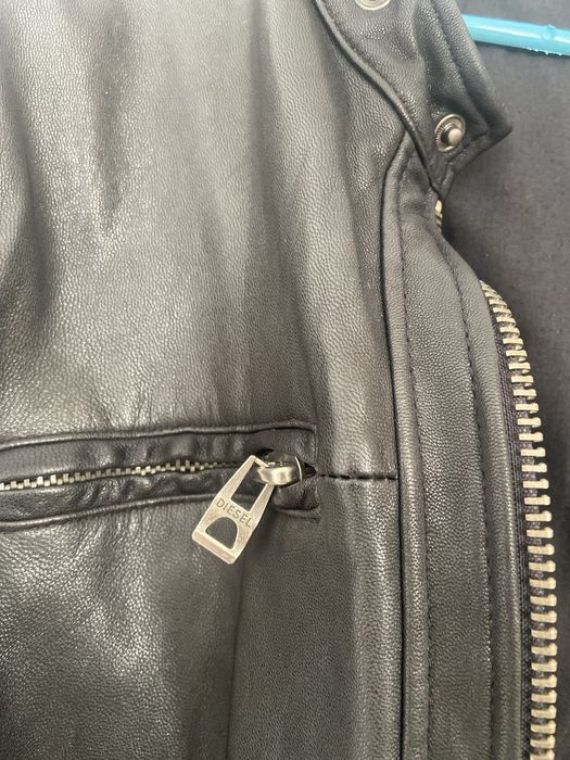 Кожено яке дизел оригинално  телешка естествена кожа л размер