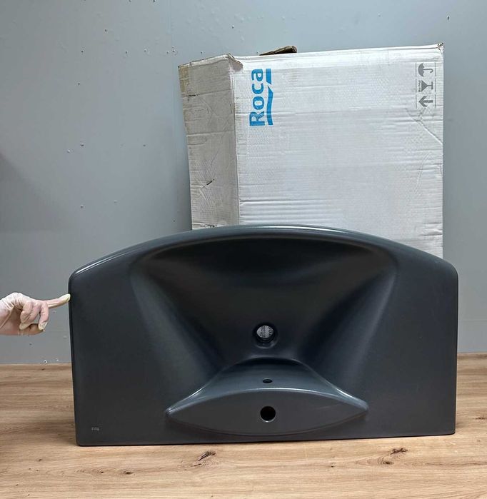 ROCA голяма антрацитна мивка 93 см – дизайнерска, мат, нова
